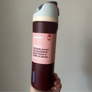 Owala 24 oz. Cranberry parade Maroon Insulated Water Bottle with straw